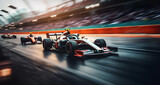 Fototapeta  - f1 race cars speeding