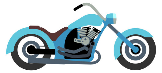 Poster - Motorbike icon. Cartoon motorcycle. Transport side view