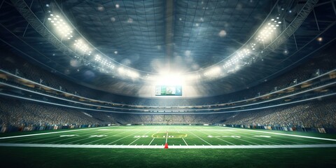 Canvas Print - AI Generated. AI Generative. American football rugby arena stadium competition tournament. Fit game sport inspirational vibe. Graphic Art