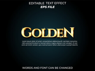 golden text effect, font editable, typography, 3d text. vector template