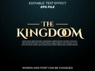 Poster - kingdom text effect, font editable, typography, 3d text. vector template