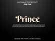 prince text effect, font editable, typography, 3d text.