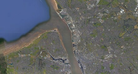 3D Buildings Rendering Liverpool United Kingdom HD satellite image