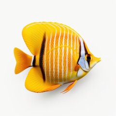 Wall Mural - Butterfly fish isolated. Illustration AI Generative.