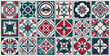 Azulejos Portugal. Turkish ornament. Moroccan tile mosaic. Ceramic tableware, folk print. Spanish pottery. Ethnic background. Mediterranean seamless wallpaper.