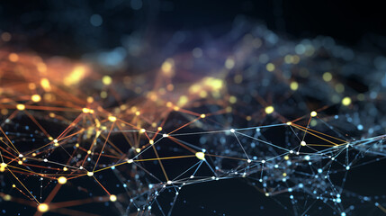 Poster - A complex network of interconnected lines and dots. Generative ai
