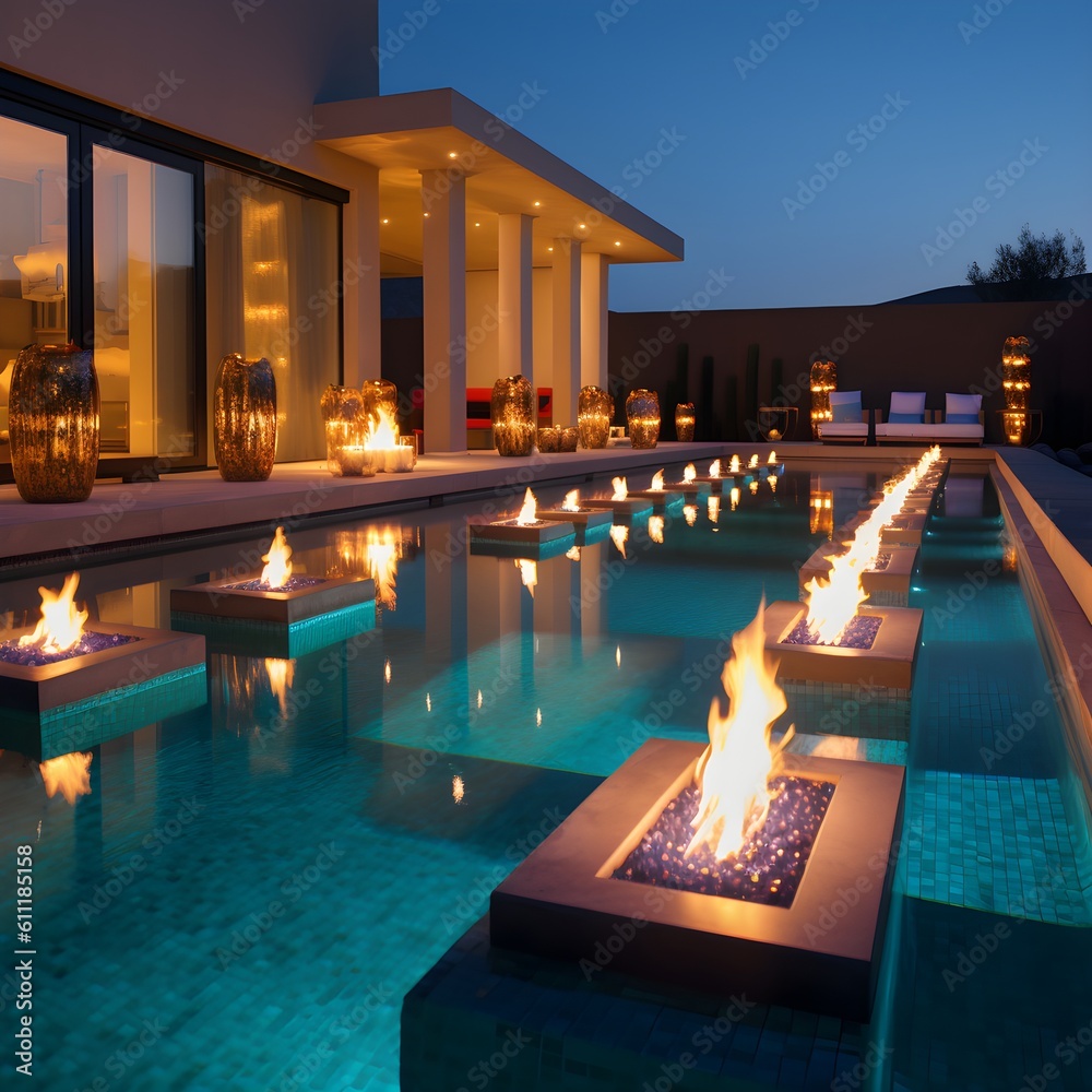 Set of beautiful custom swimming pool designs that depict gorgeous ...