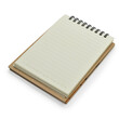 © sutichak - top view image of open notebook with blank page, lined paper texture background