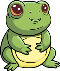 Sticker - frog cute cartoon minimal with outline