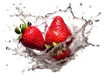Strawberry In Water Splach