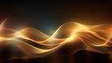 Fototapeta  - 0791. Golden Glow Digital Wave Background. Generative AI