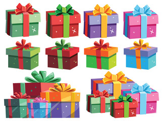 Wall Mural - set of simple gift box