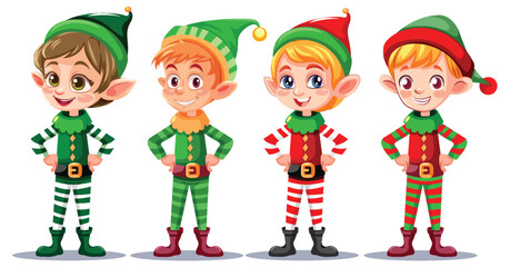 Wall Mural - Set of Christmas cartoon characters