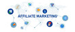 Affiliate marketing program icon connected concept of internet sales method of affiliation