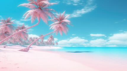 Wall Mural - Pastel colors of tropical beach background. Summer holiday and travel vacation concept, Generative AI