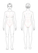 © marinaray - women's croqui design template for swimwear fashion cads & flats