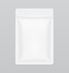 Wall Mural - Hyper realistic clean pouch bag mockup. Vector illustration. Front view. Can be use for template your design, presentation, promo, ad. EPS10.	