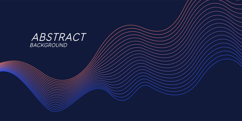 Poster - Poster with dynamic waves. Vector illustration in minimal style. Abstract background.