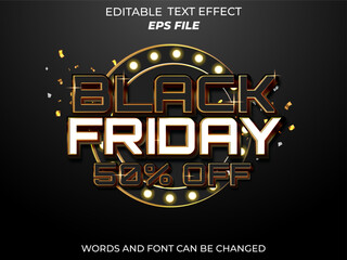 Poster - black friday text effect, font editable, typography, 3d text. vector template