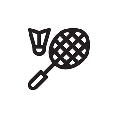 Poster - badminton icon vector. linear style sign for mobile concept and web design. badminton symbol illustration. pixel vector graphics - vector.