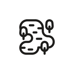Poster - lake icon vector. linear style sign for mobile concept and web design. lake symbol illustration. pixel vector graphics - vector.