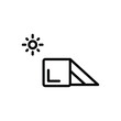 Black line icon for shade 