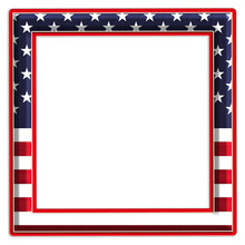 4th July US Flag Square Rectangle Frame. This Is A Part Of A Set Which Also Includes Uppercase And Lowercase Letters, Numbers, Symbols, And Shapes