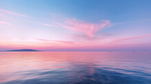 Early Morning, Pink Sunrise Over Sea. Generative Ai