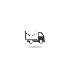 Canvas Print - Post Truck Car icon with shadow