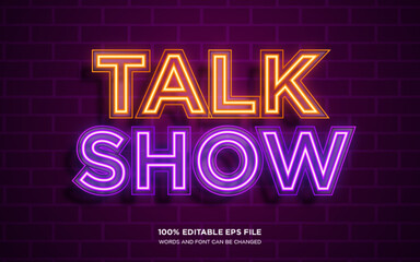 Poster - talk show 3d editable text style effect