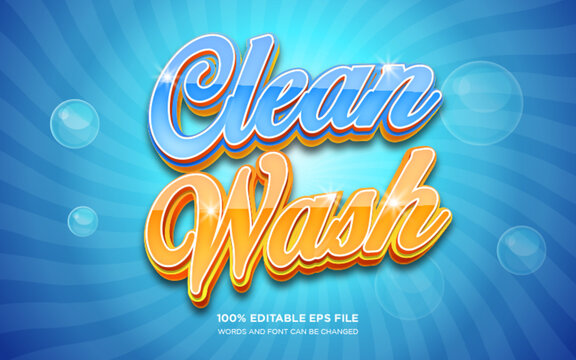 Clean laundry 3D editable text style effect