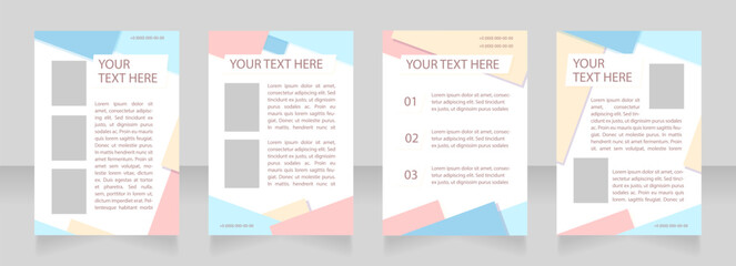 Start up fundraising promotion blank brochure layout design. Vertical poster template set with empty copy space for text. Premade corporate reports collection. Editable flyer paper pages