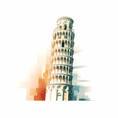 Illustration of beautiful view of Pisa, Italy