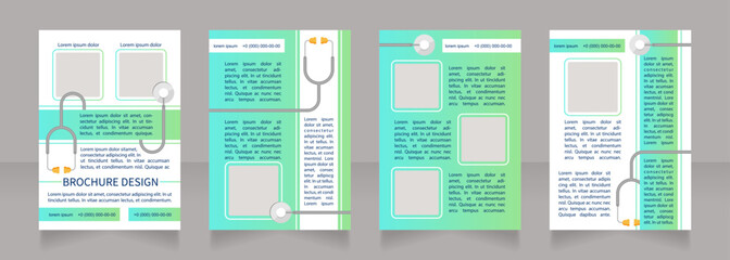 Regular checkup importance blank brochure layout design. Vertical poster template set with empty copy space for text. Premade corporate reports collection. Editable flyer paper pages