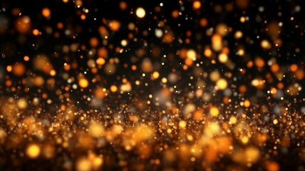Blurred natural background with soft focus golden bokeh lights. Defocused background, perfect for creative designs.