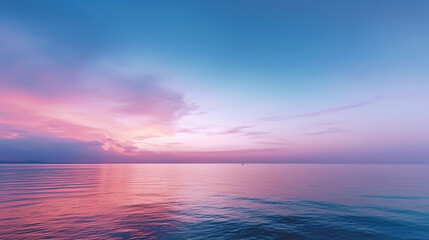 Early morning, pink sunrise over sea. Generative Ai