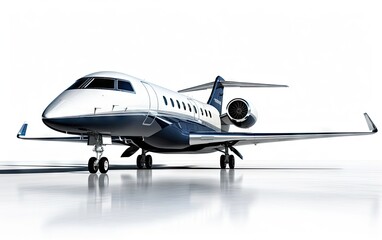 Modern corporate business jet isolated on white background. Ai generative