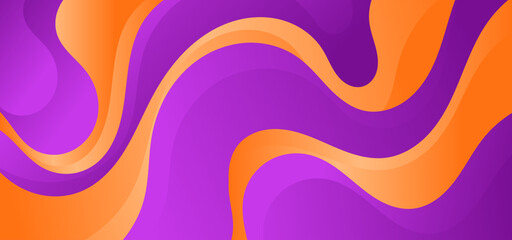Wall Mural - Abstract purple and orange wave background vector