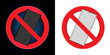 Vector sets of phone stop signs. No phone sign, no smartphone sign and a forbidden cell phone sign, Ban on use of mobile phone. Vector illustration.