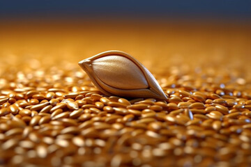 Leinwandbilder - An artistic photo featuring sesame seeds, with their tiny oval shape and nutty flavor. Generative AI technology.