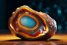 An Image Showcasing Agate, With Its Wide Range Of Colors And Unique Banding Patterns, Making It A Popular Choice For Jewelry And Decorative Items.  Generative AI Technology.