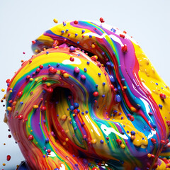 Poster - An abstract surreal photograph of a Serpentine splashed in bright paint.  Generative AI technology.