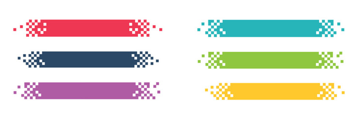 collection of abstract color pixel web banners for headers