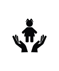 Poster - hand holding girl icon, vector best flat icon.