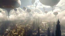 A Floating City Suspended In The Clouds Of A Gas Giant Generative Ai
