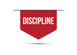 discipline red vector banner illustration isolated on white background