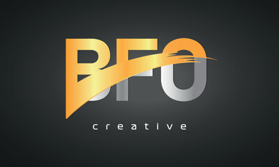 Wall Mural - BFO Letters Logo Design with Creative Intersected and Cutted