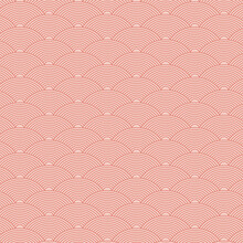 Pastel Pink Japanese Style Wave Design Pattern Background