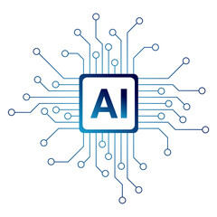 Artificial Intelligence CPU in 2D style
