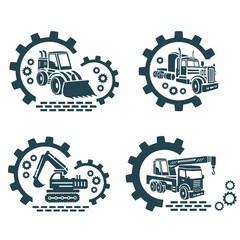 Wall Mural - A set of vector logos of industry and transport.